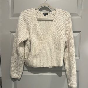 Cream Wrap Sweater XS